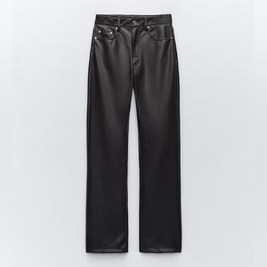 NWT! - ZARA - FAUX LEATHER STOVE PIPE PANTS - Size: M